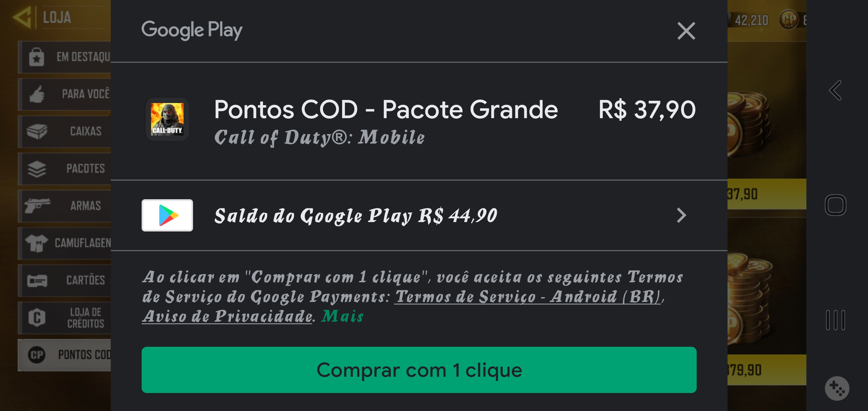 Erro na compra de diamantes no ff - Comunidade Google Play