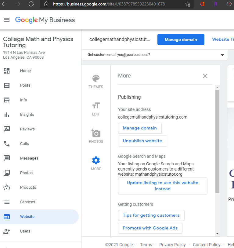 How do I change my website URL in Google My Business? - Google 