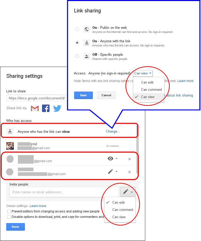 google drive link sharing