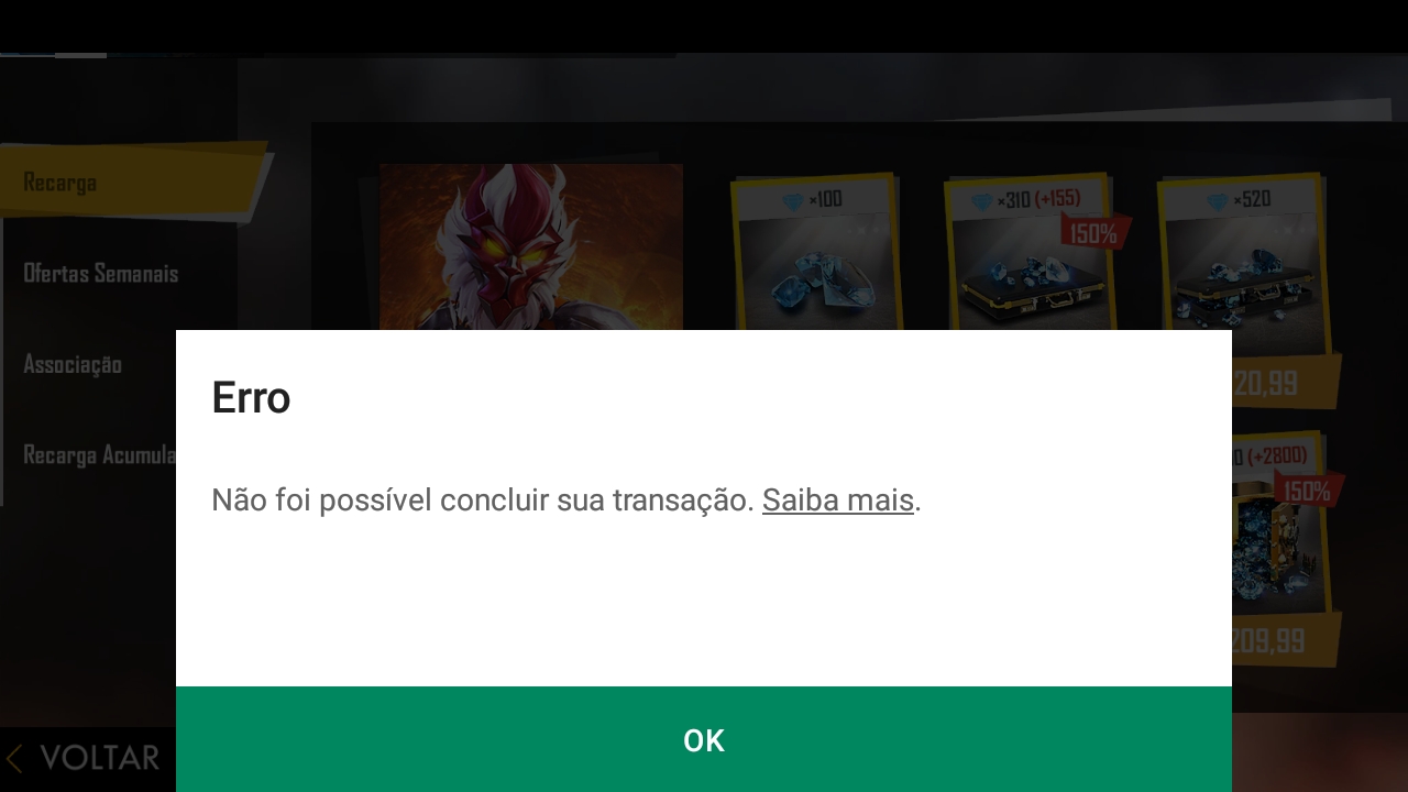 Toda vez que tento fazer compras online ou em jogos, aparece uma mensagem  de erro - Comunidade Google Play