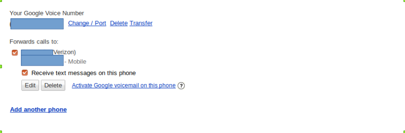 google voice change forwarding number