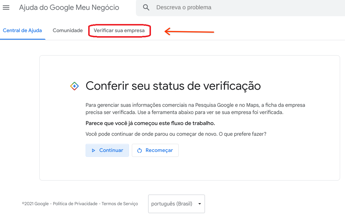 A descrição do meu perfil não é possível modificar. - Comunidade Perfil  da empresa no Google