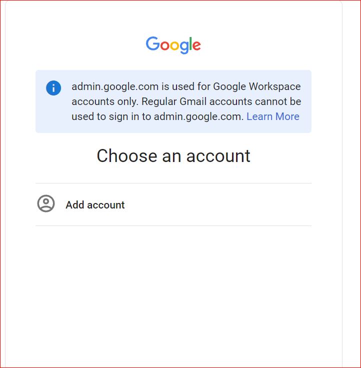 I can't log into my account it shows can't add account - Google