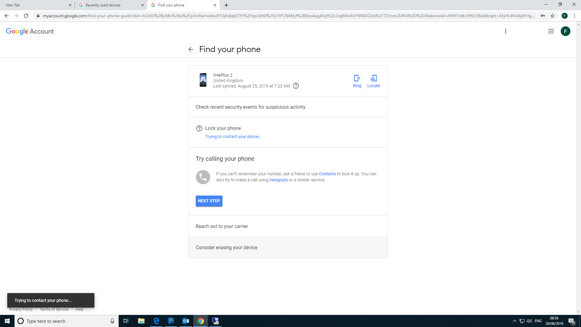 myaccount google com find my phone guide