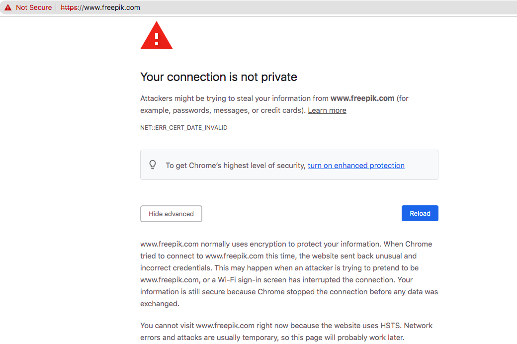 EVERY website gives me - Your connection is not private - Google