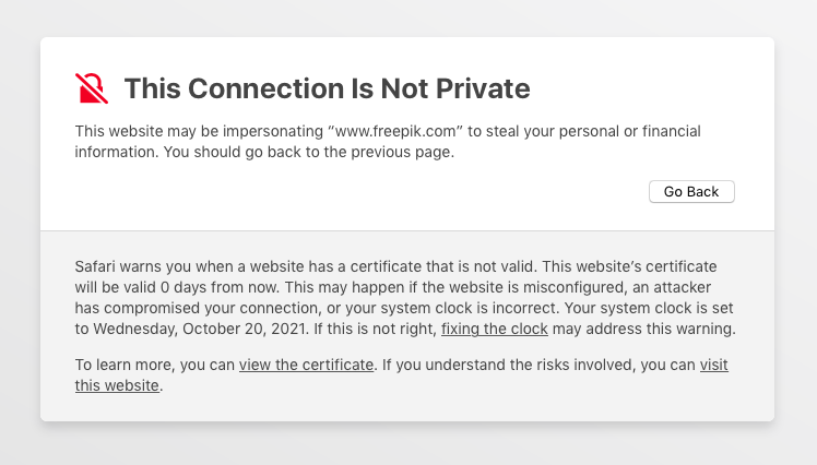 Your connection is not private - Platform Usage Support