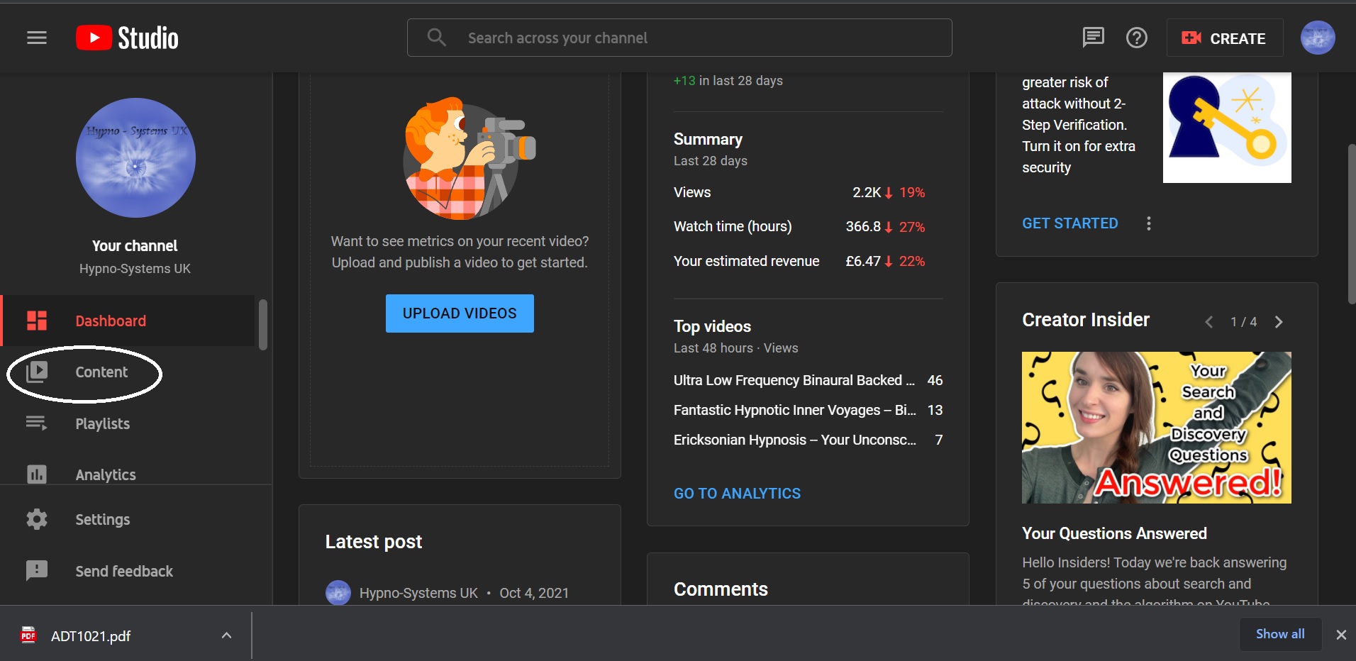 Creator Studio Has Changed To Youtube Studio And It Won T Provide Link To Check Content Details Cr Youtube Community