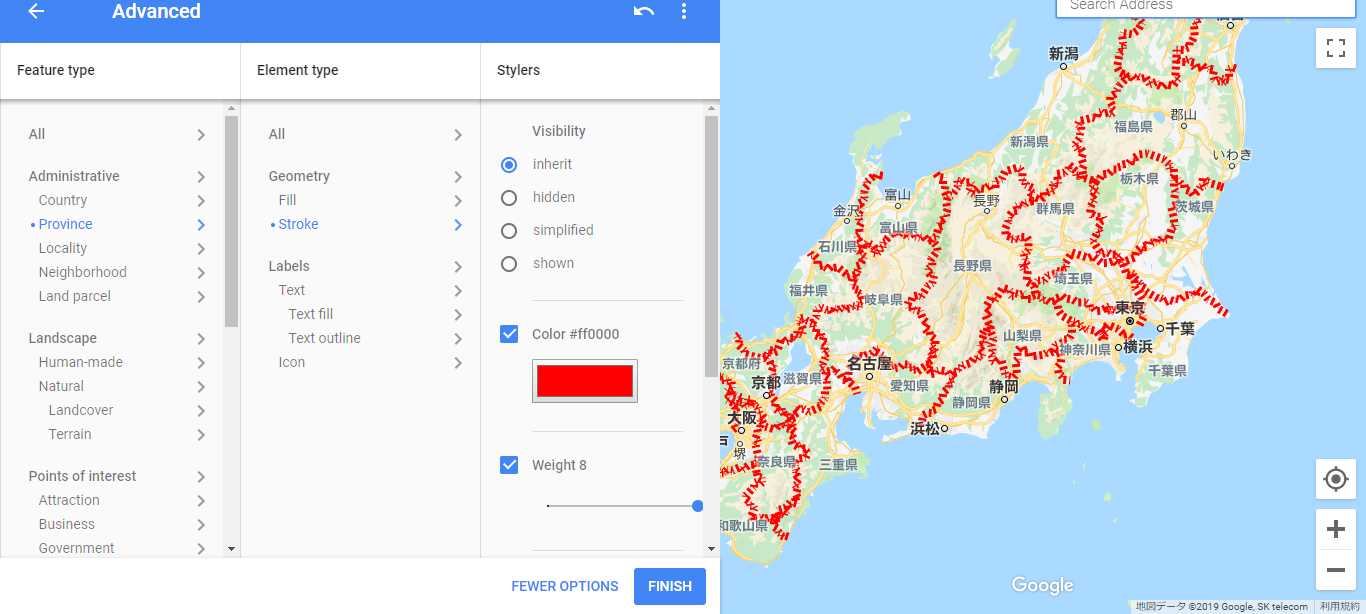 グーグルマップで市区町村の境目を見やすくする方法はありますか マップ Community