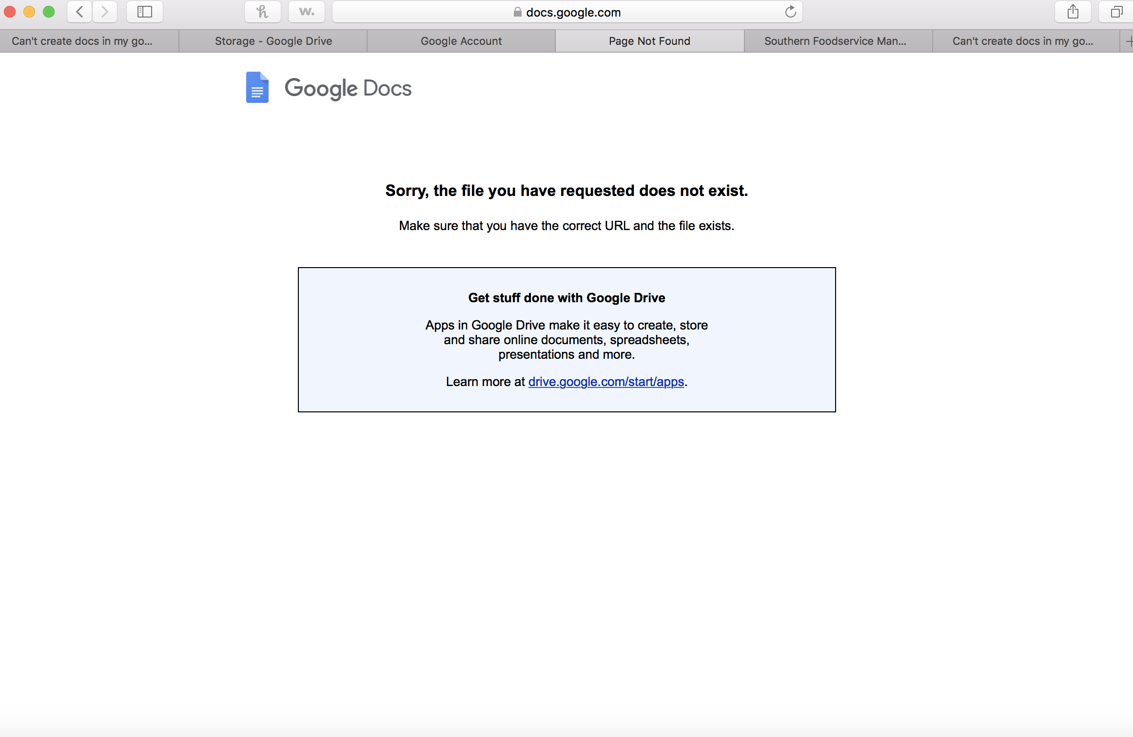 Can't create docs in my google drive Google Docs Editors Community