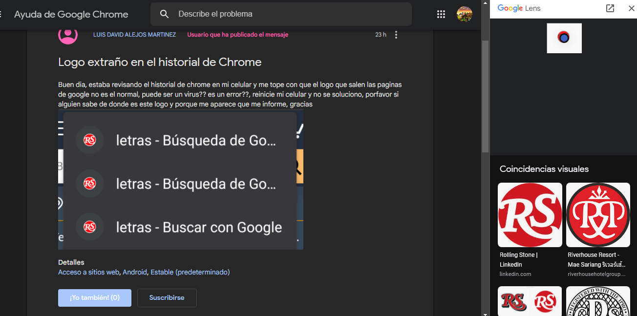 Logo extraño en el historial de Chrome - Comunidad de Google Chrome