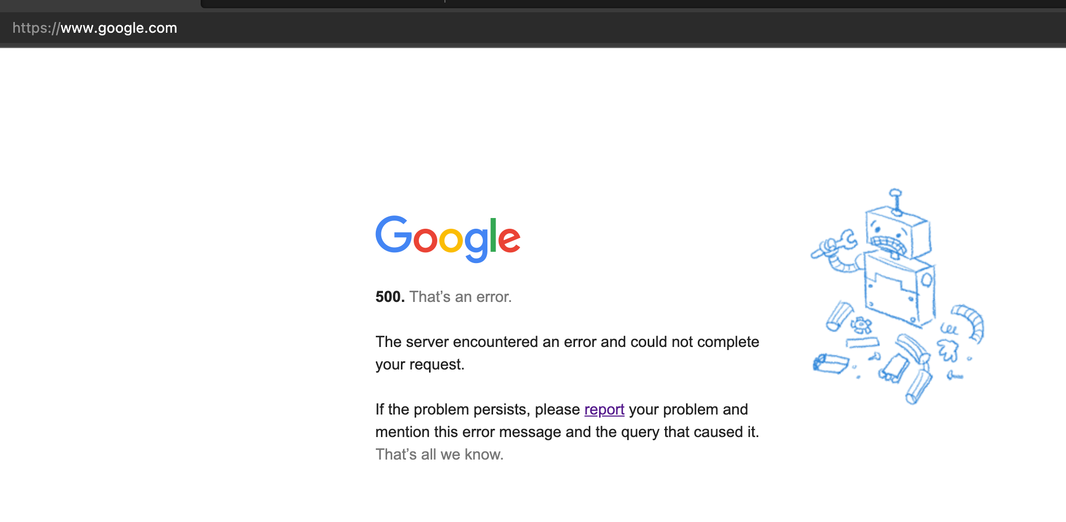 Error 500 (Server Error) - Gmail Community