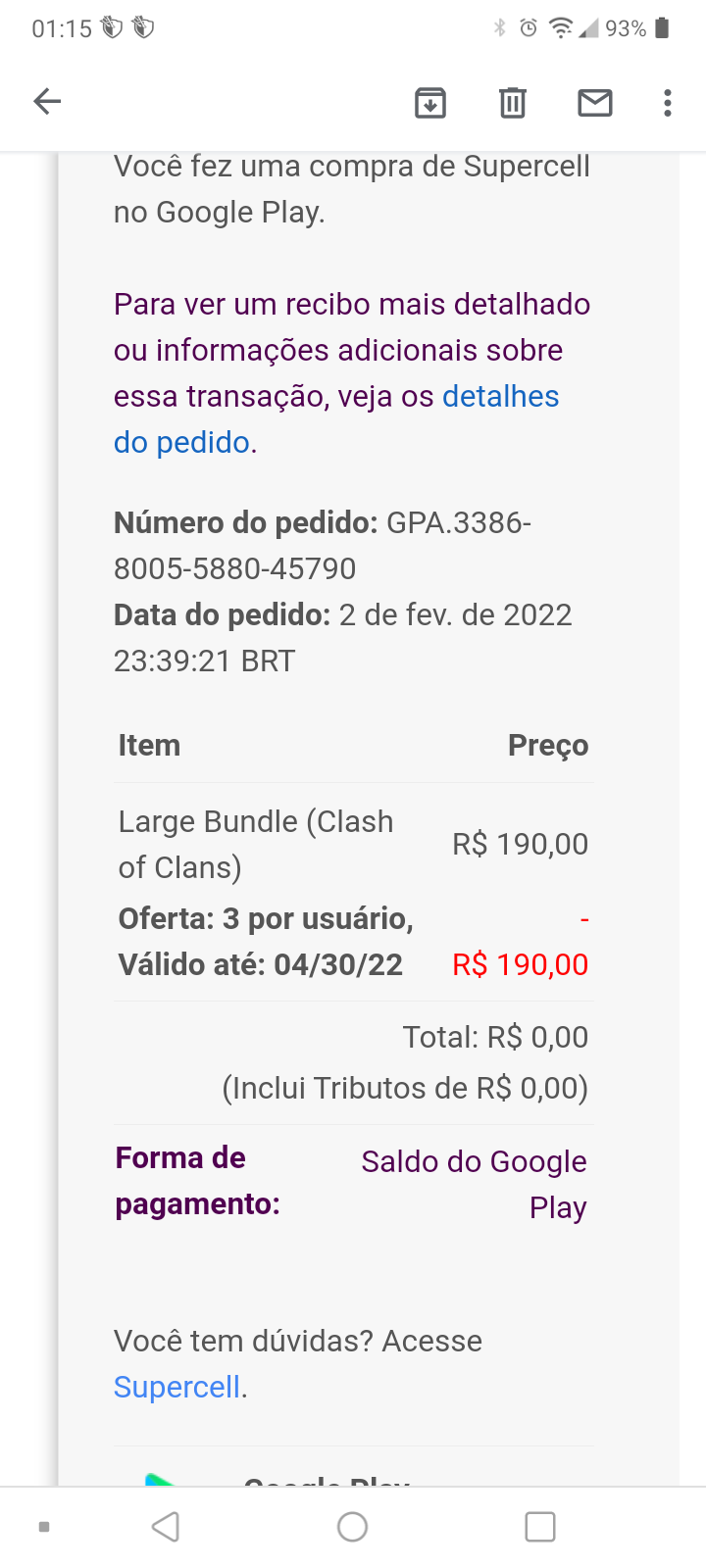 Como resgatar seu Gift Card do Google Play comprado no Portal dos Créditos  - Clash of Clans Dicas