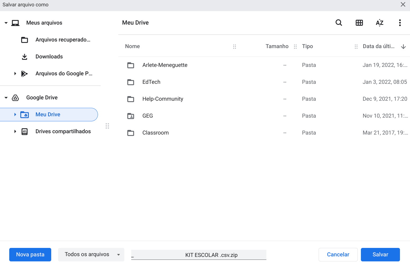 Erro no download de arquivo do Google Slides - Comunidade Editores