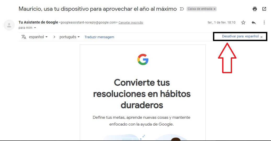 Solved: Enviar email com outro idioma