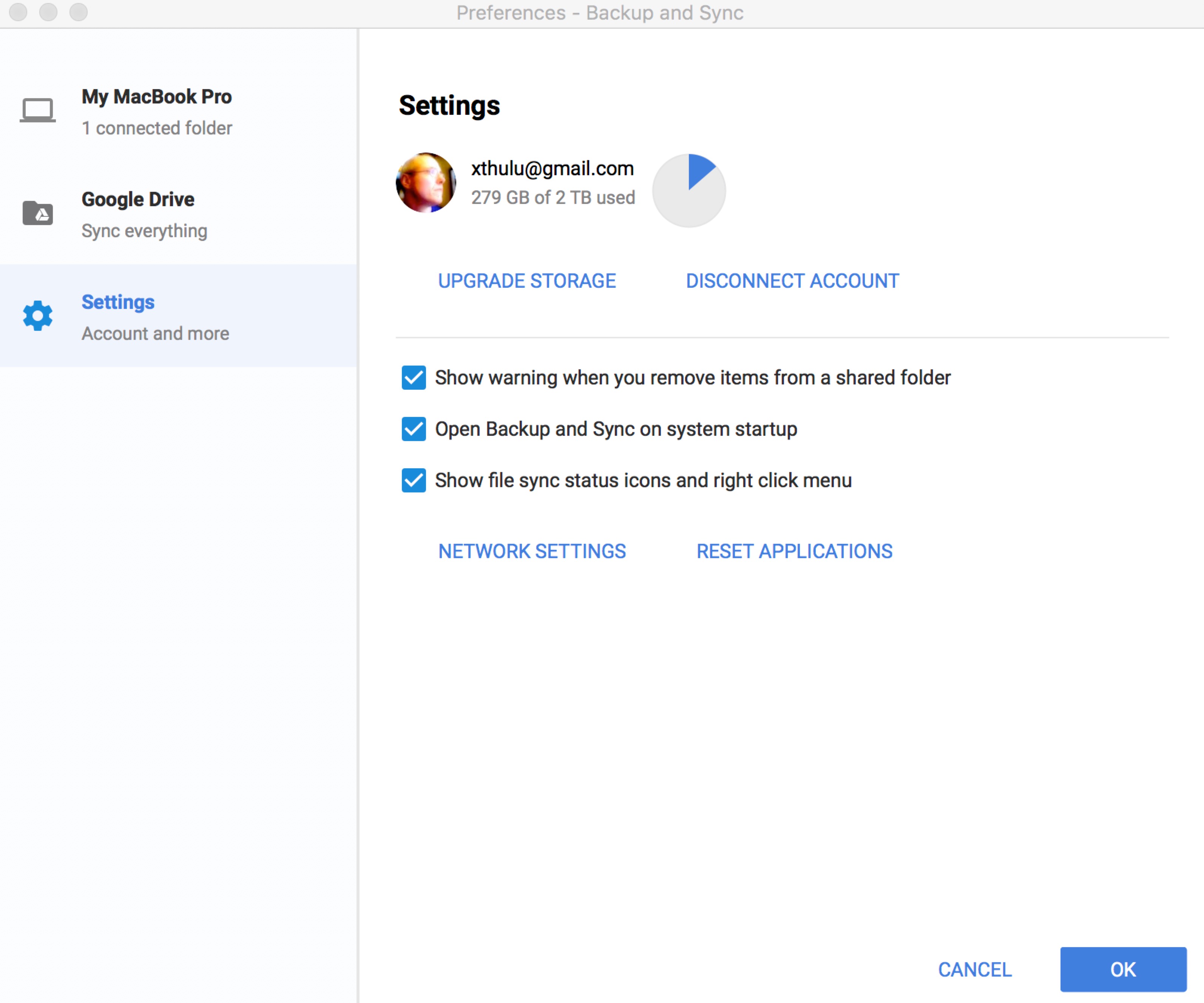 google backup & sync for mac help