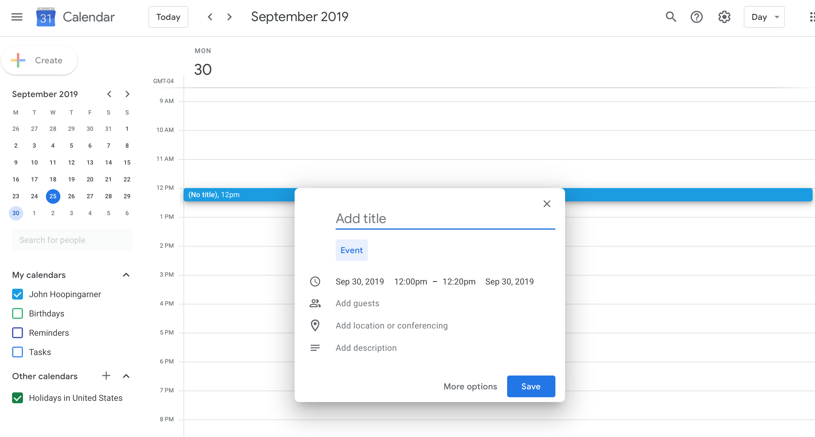 create meeting slots in google calendar