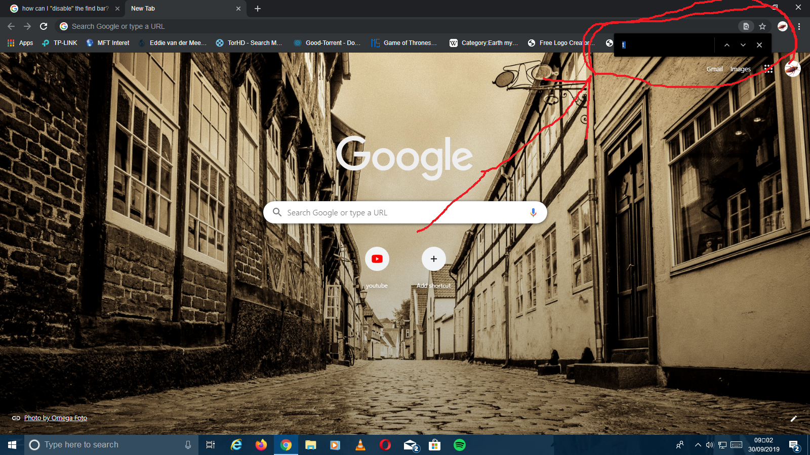 disable chrome bar