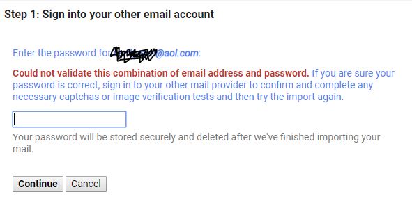 I Cannot Validate The Combination Of My Email Address And Password