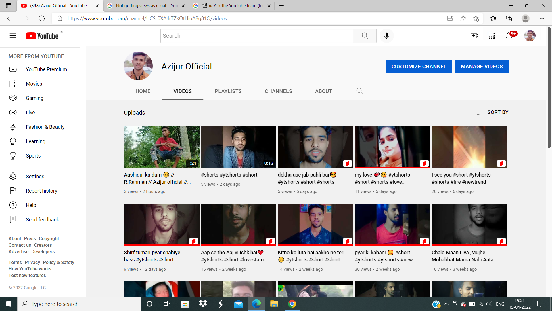 Not getting views as usual. - YouTube 
