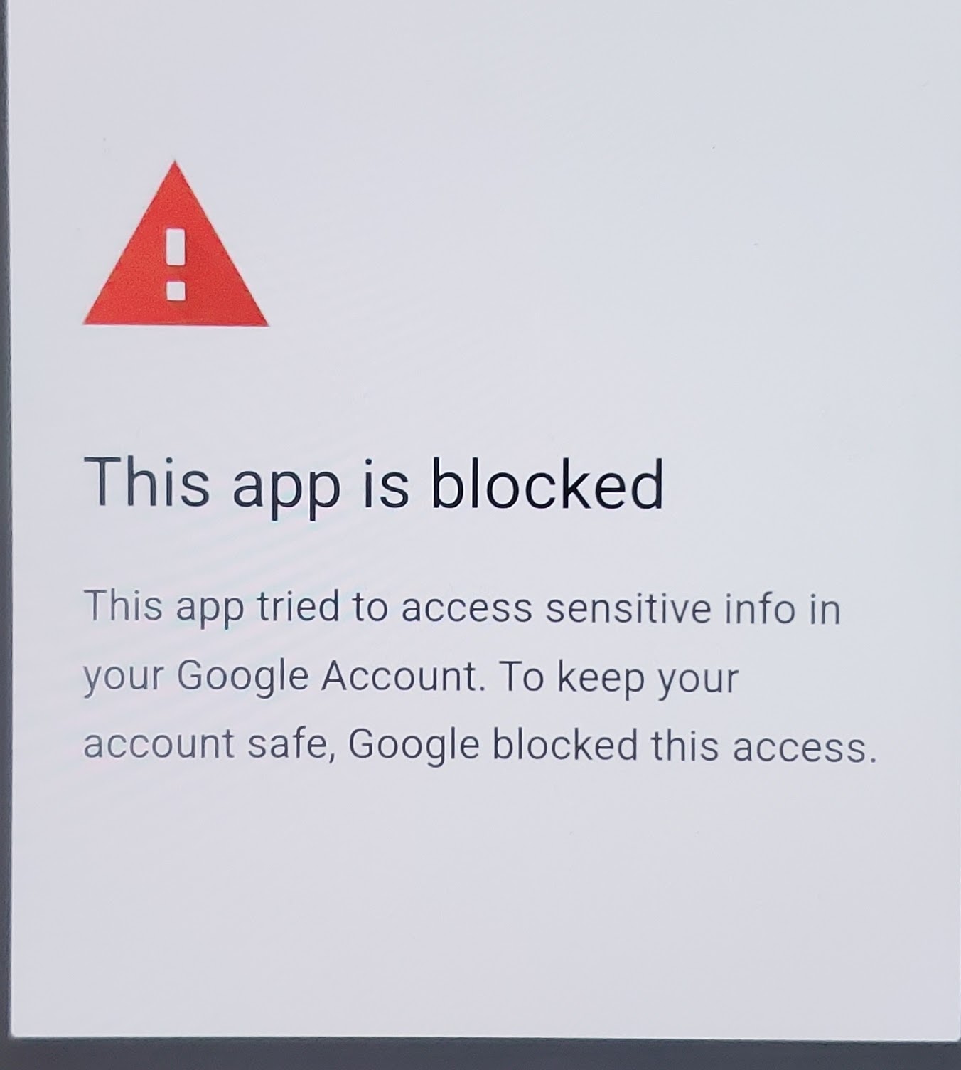 On bubble witch saga 3 my tia can't log In anymore because now it says this  This app is blocked - Google Account Community