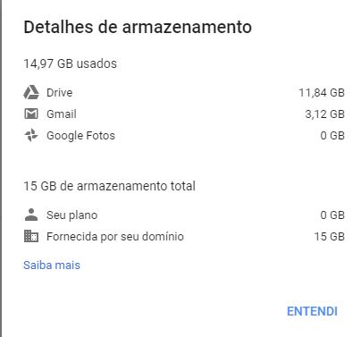 Como o Google Drive calcula o tamanho das pastas do armazamento contratado?  - Comunidade Google Drive