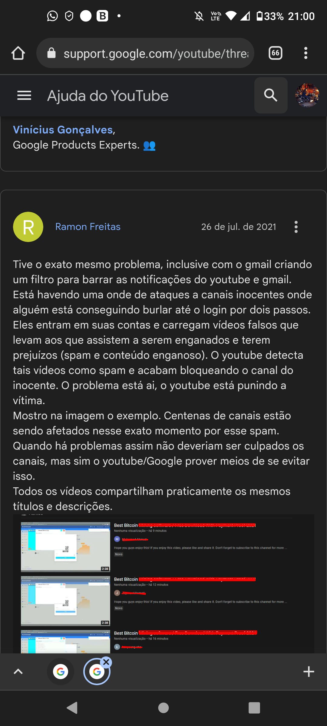 tá, e eu que fui banida pq o cara tava spammando TÁ ( e geral do