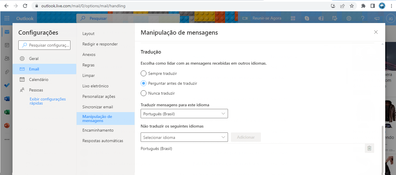 Tradutor Outlook. - Microsoft Community