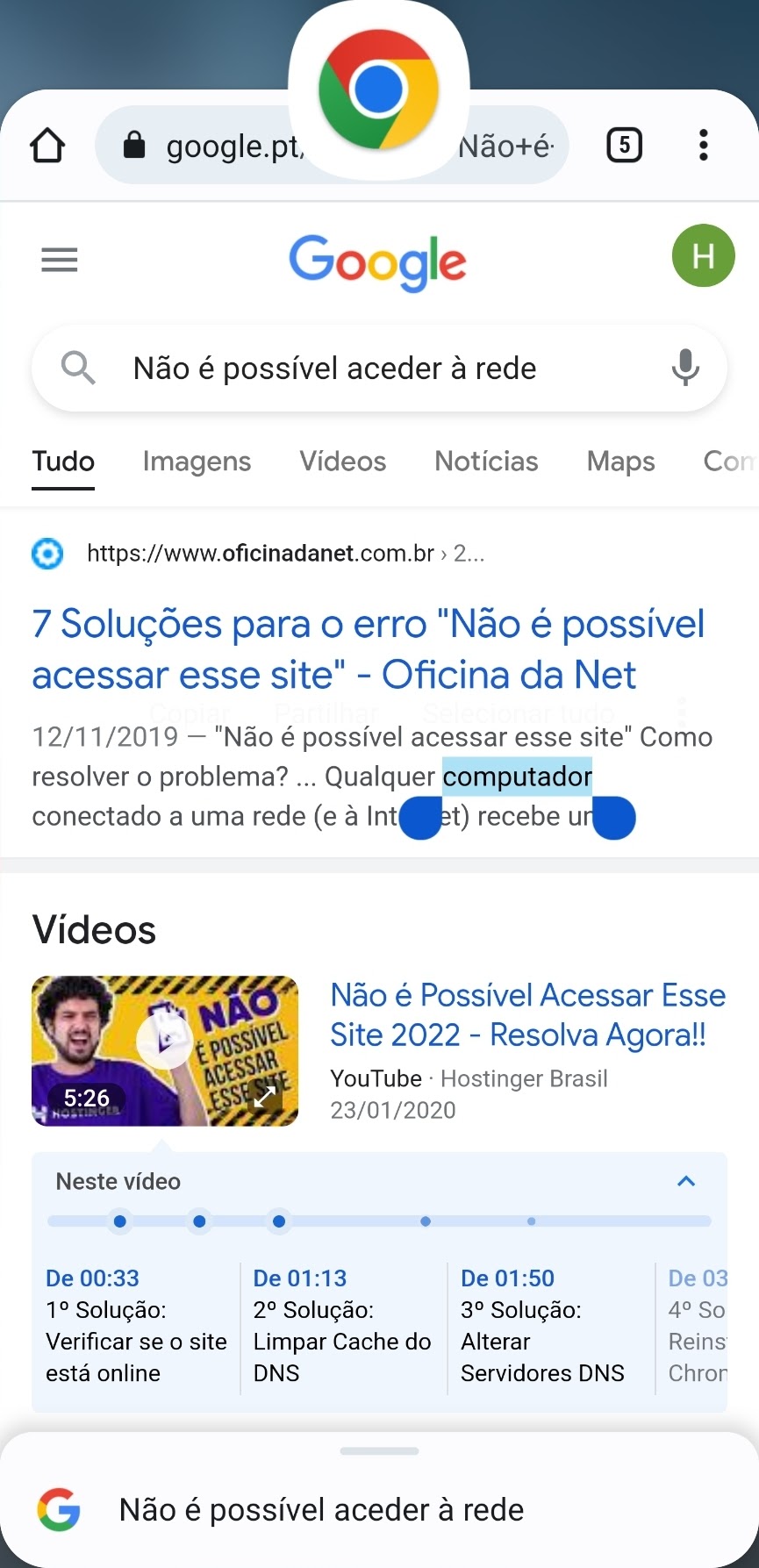 não é possivel acessar internet - Comunidade Google Chrome