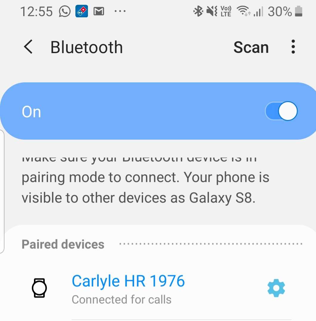 Fossil Gen 5 not taking or making calls 