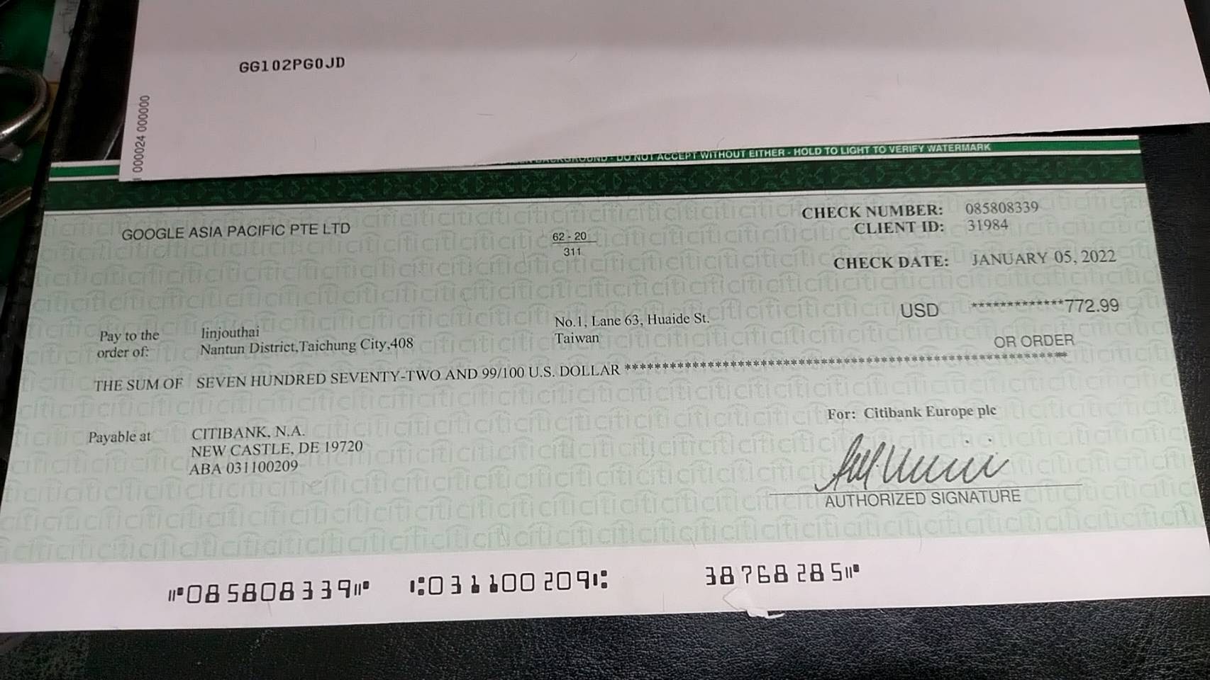 收到Google的支付的美金支票772元，因時間超過半年無法兌換，請求處理或者重開支票- 「Google AdSense」社群