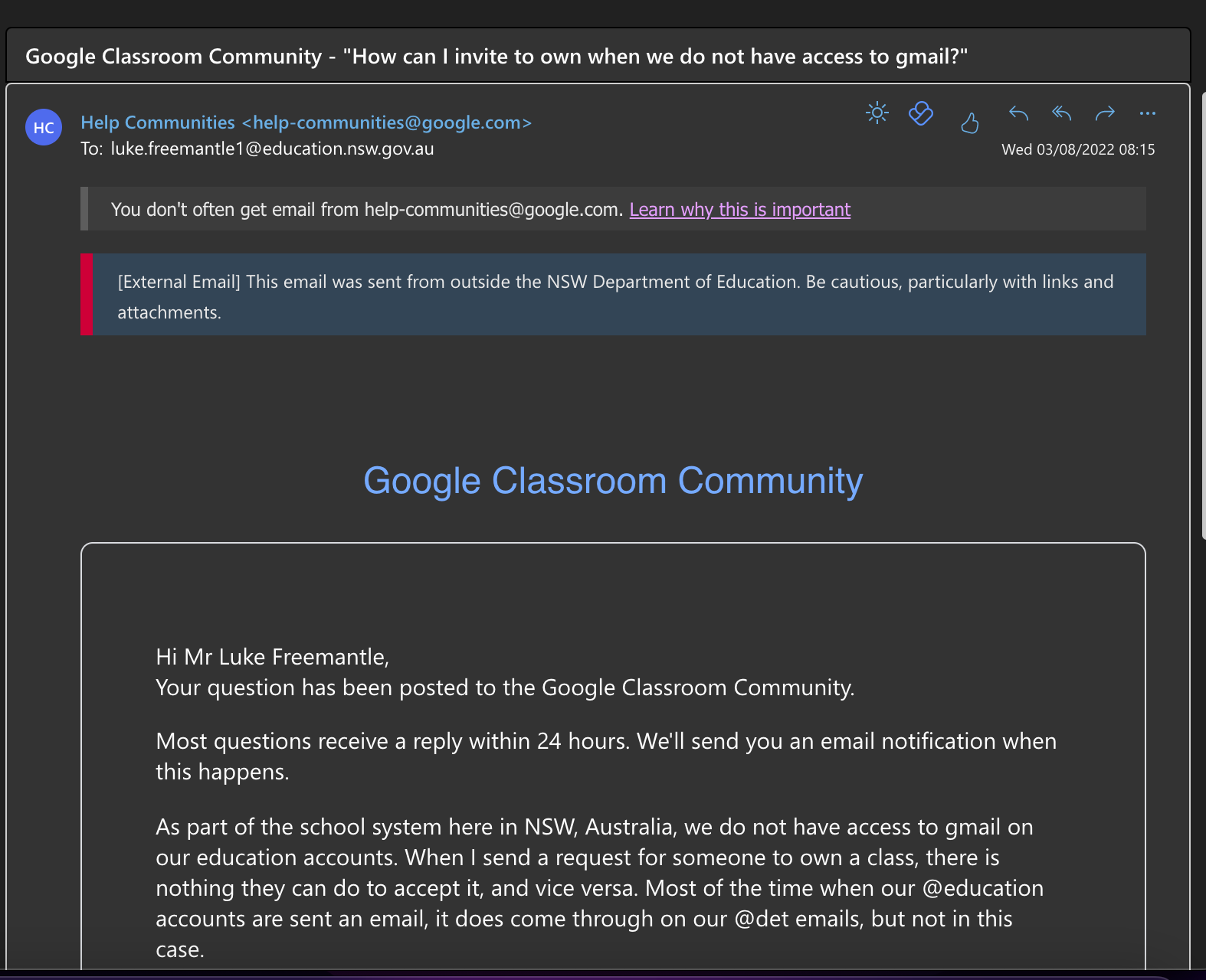 Accessing Your Google Classroom and Email 