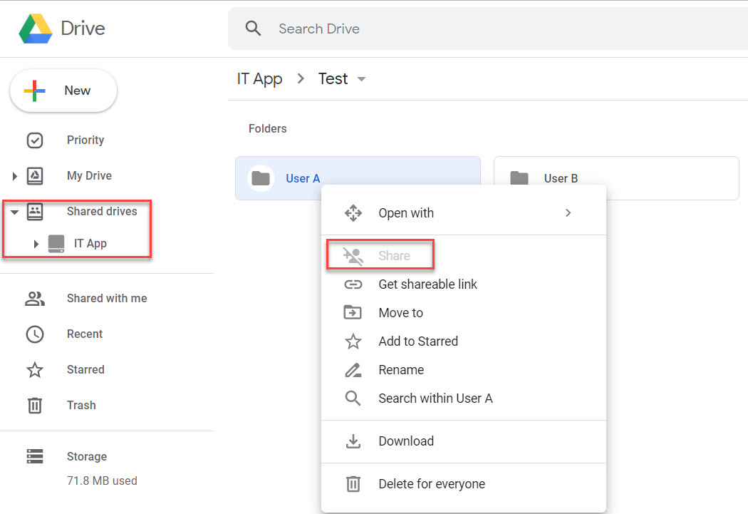 Sharing subfolders with additional members in a shared Google Drive