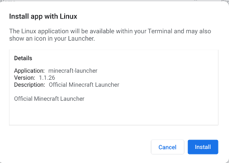 why wont my minecraft.deb file work - Chromebook Community