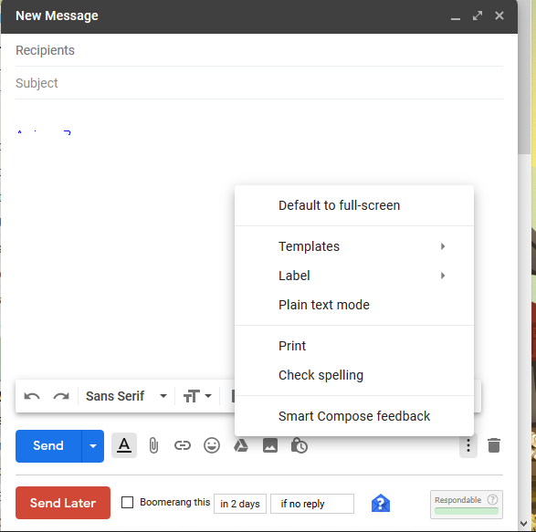 Why is templates grayed out in Gmail?