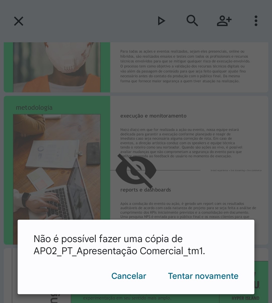 Erro no download de arquivo do Google Slides - Comunidade Editores