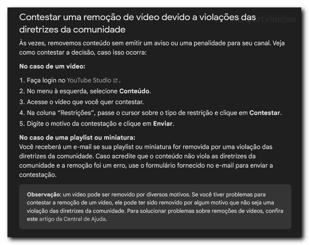 Passe no canal para assistir os vídeos