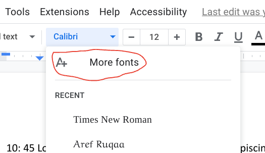 How to add more fonts to Google Docs