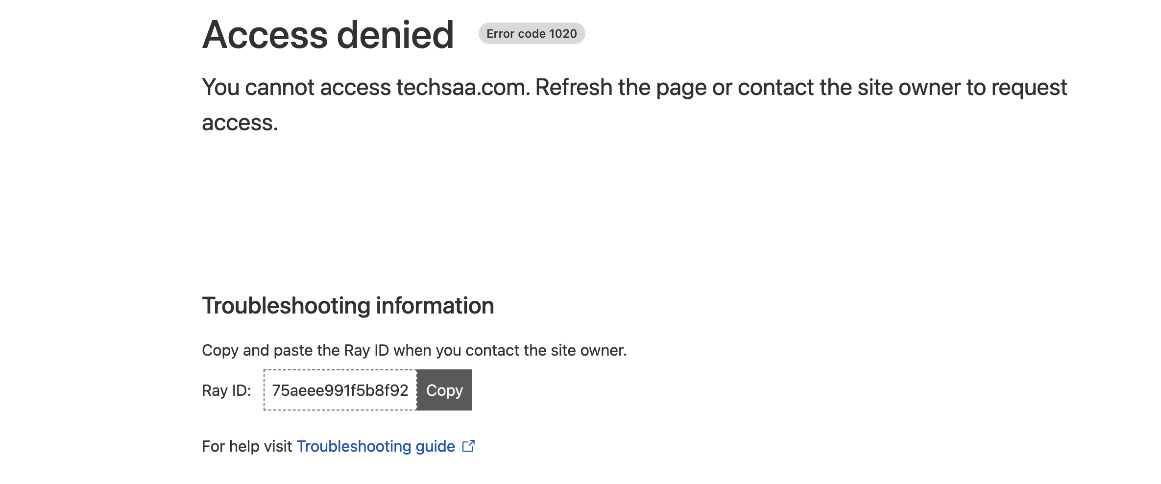 Google (Search Console) Error 403 (Forbidden) page title has a