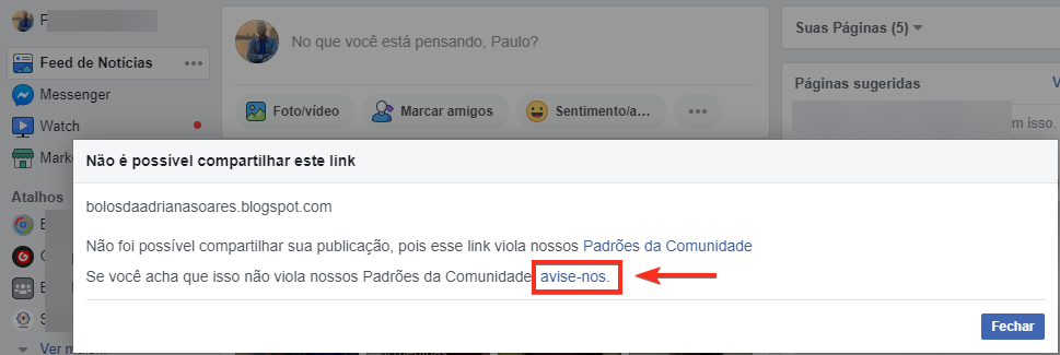 Não consigo conectar com o Facebook - Como resolver este erro