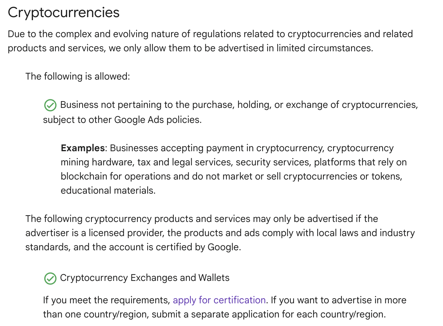 Can we run Crypto Portfolio ads? - Google Ads Community