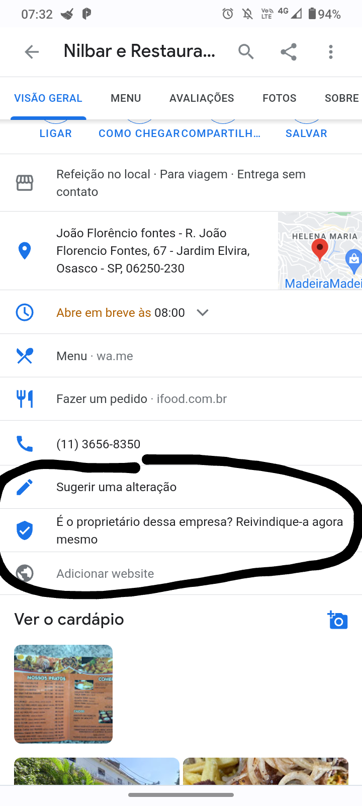 Não consigo editar os horários de funcionamento do estabelecimento, mesmo  com o e-mail verificado - Comunidade Perfil da empresa no Google