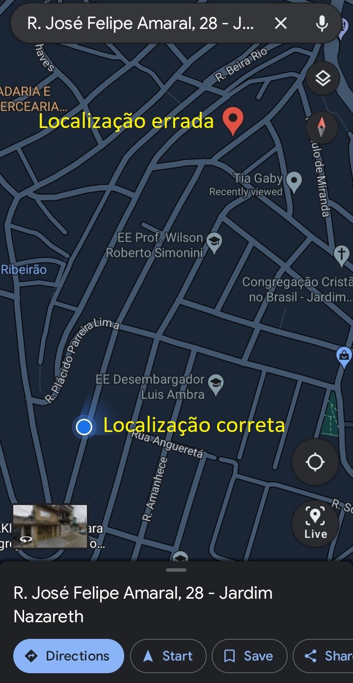 Localização muito errada - Comunidade Google Maps