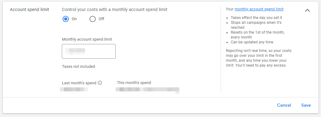 Account spend limit - Google Ads Community
