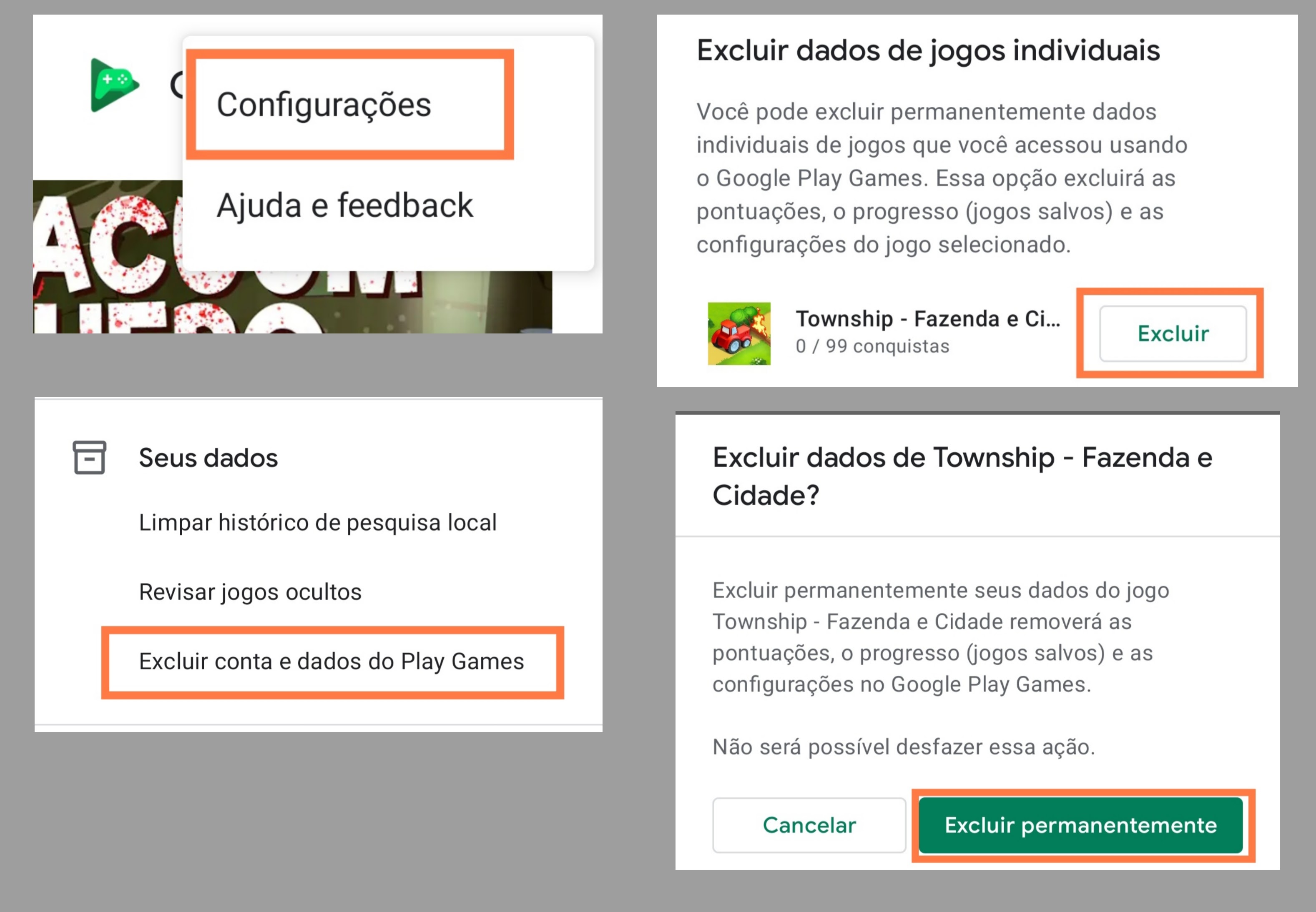 Google Play Games  Como apagar o progresso de um jogo