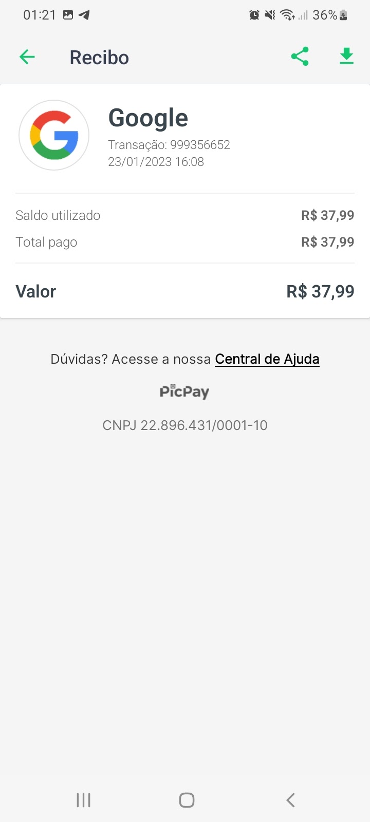 Não consigo ativar meu gift card, COMPREI PELO PICPAY - Comunidade Google  Play