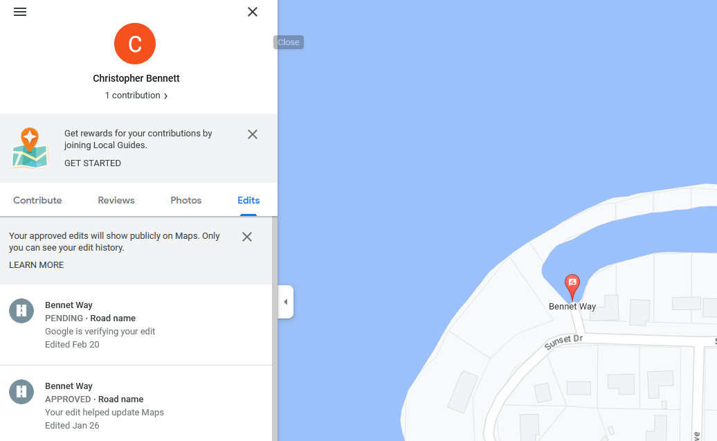 Map Name Changes I have a road name edit that is labled as approved, but the name of the ...