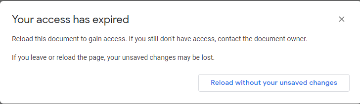 Getting Your Access Has Expired On Files While I Worked On Them