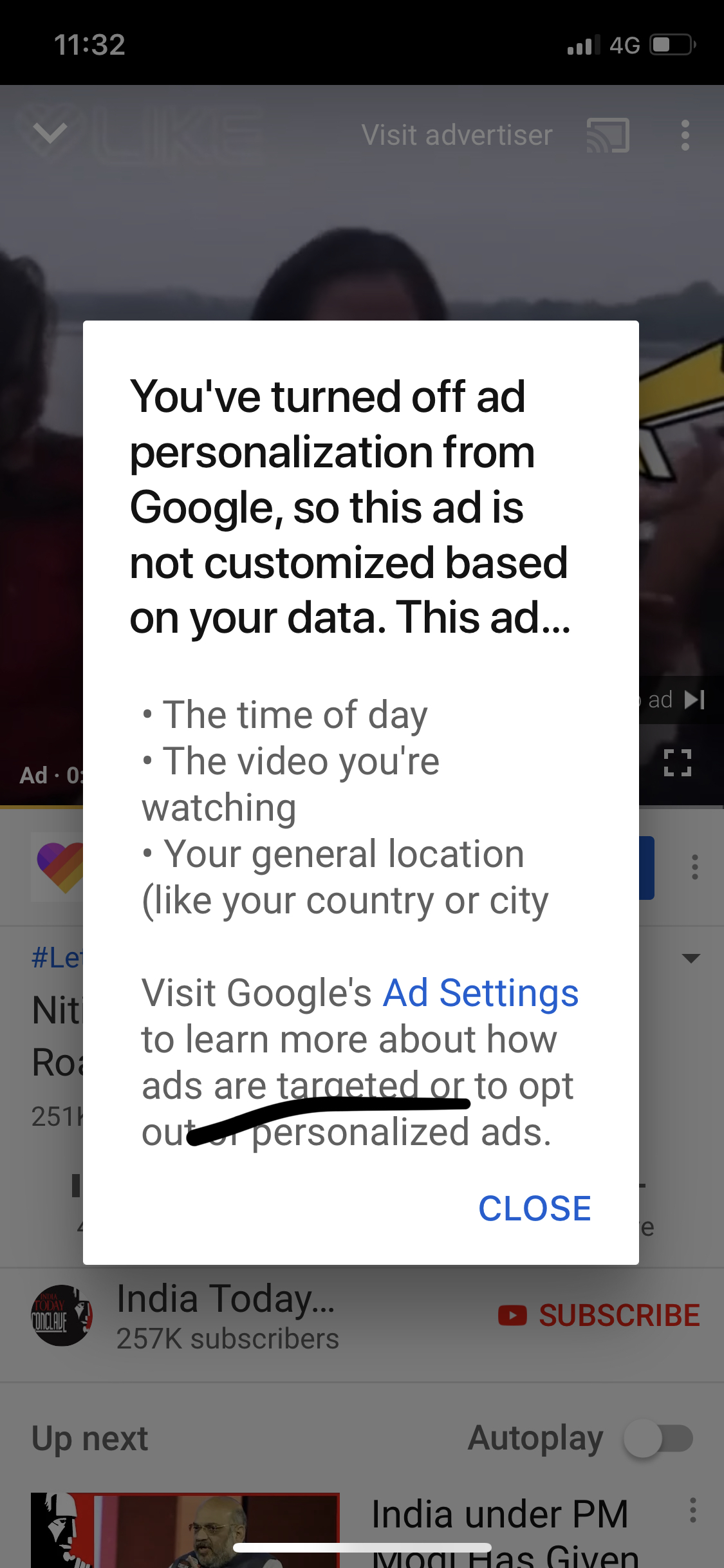 How do I stop ads from LIKE app On my youtube homepage? It is highly