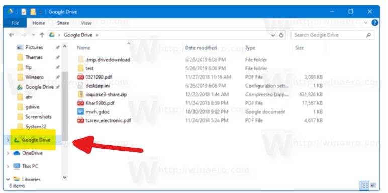 how to access google drive from file explorer windows 10