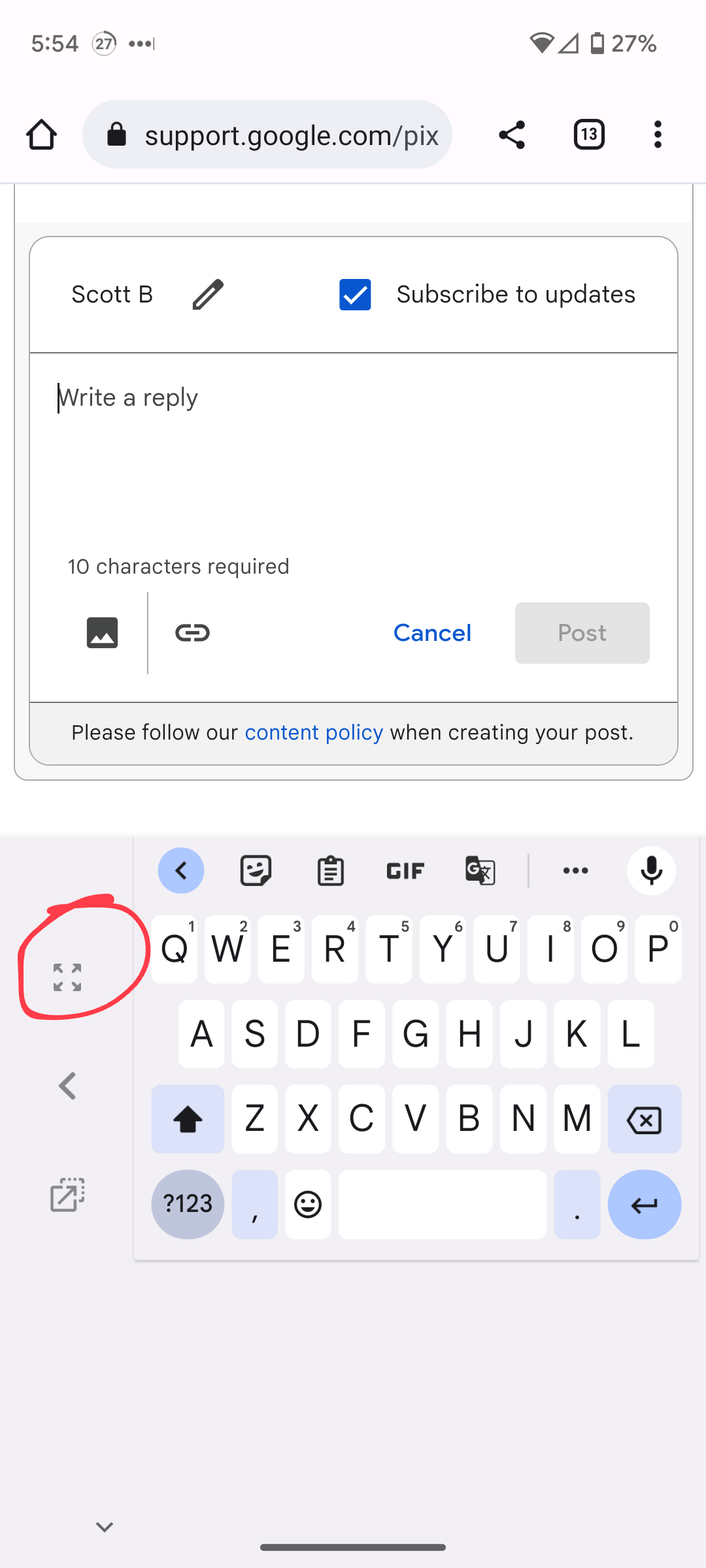 Remove Floating toggle invert - Google Pixel Community